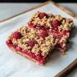 Haferriegel mit Himbeeren und Streusel