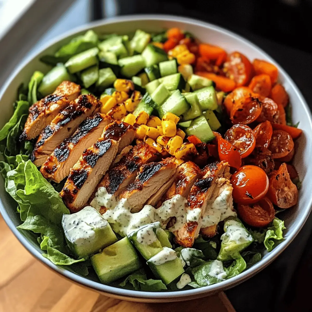 BBQ Hähnchen Geschnittene Salat – Frisch und Lecker