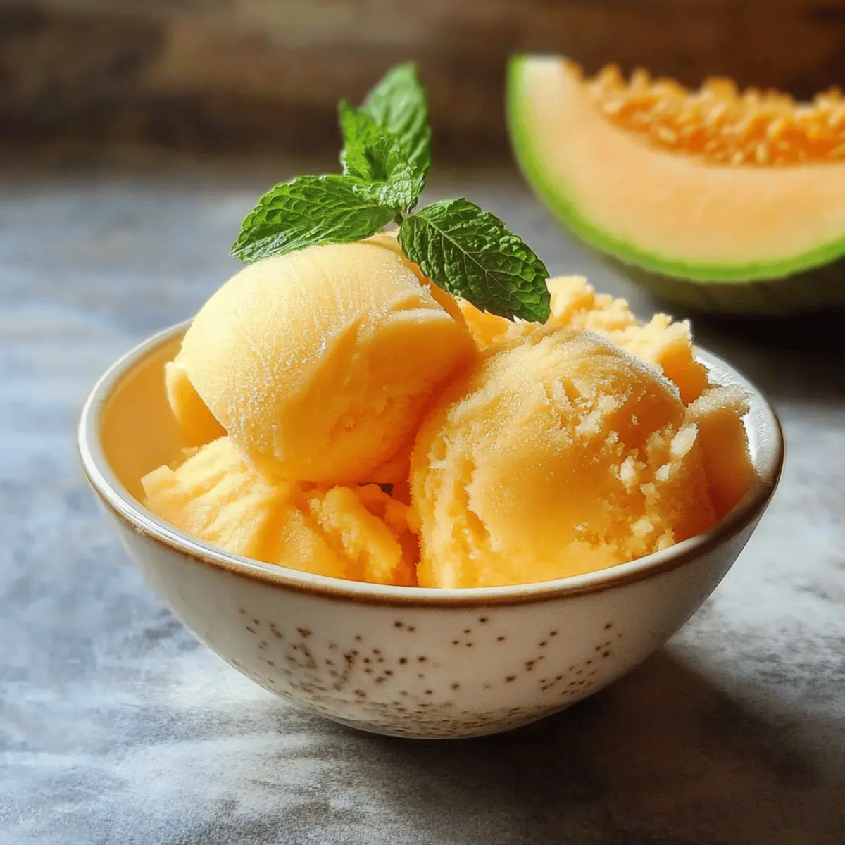 Cantaloupe Melone Zitrone Eis für heiße Sommertage