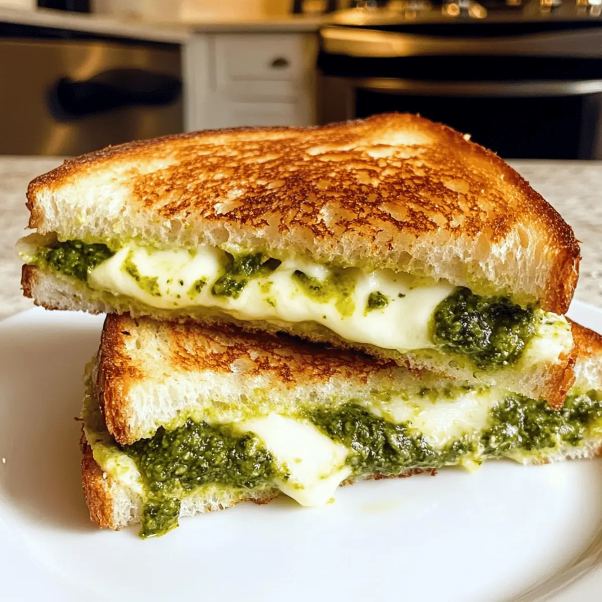 Pesto Mozzarella Gegrilltes Käsebrot