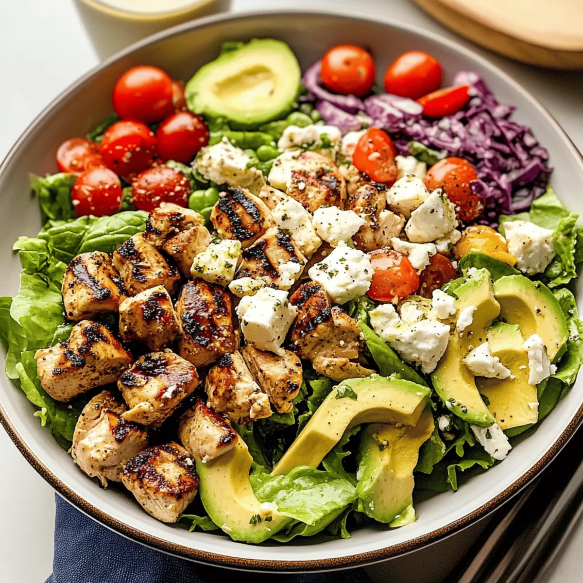 Griechischer Hühnersalat mit Zitronen-Kräuterdressing