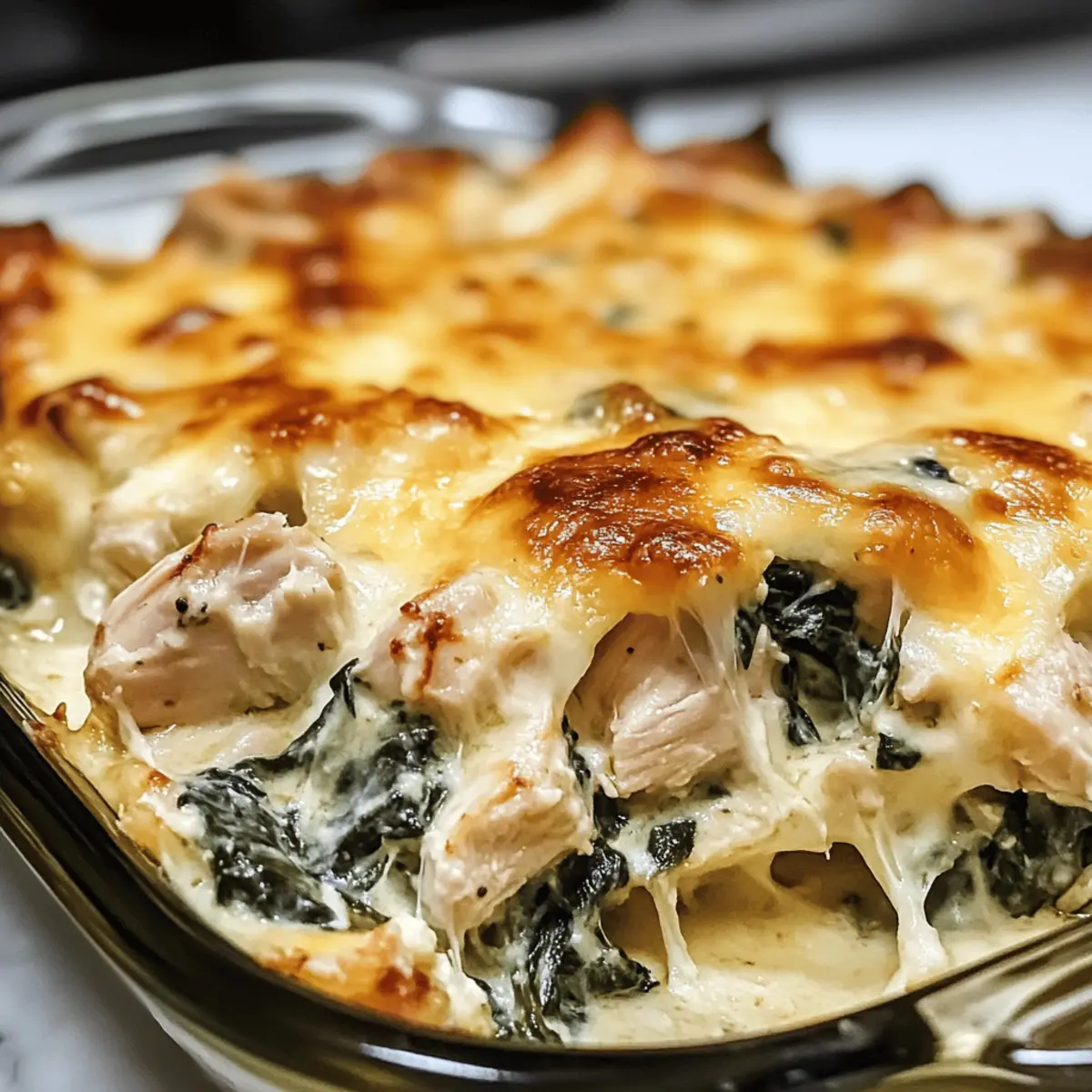 Hühnchen und Spinat Auflauf mit Frischkäse Rezept