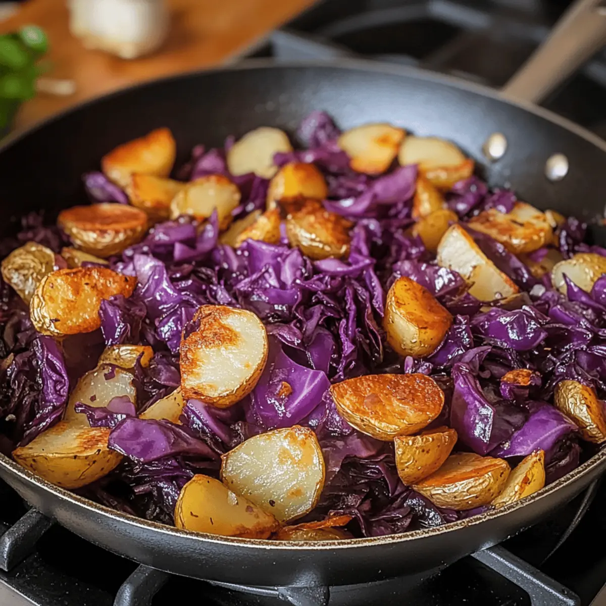Rotkohl Pfanne mit Kartoffeln für einen gemütlichen Abend