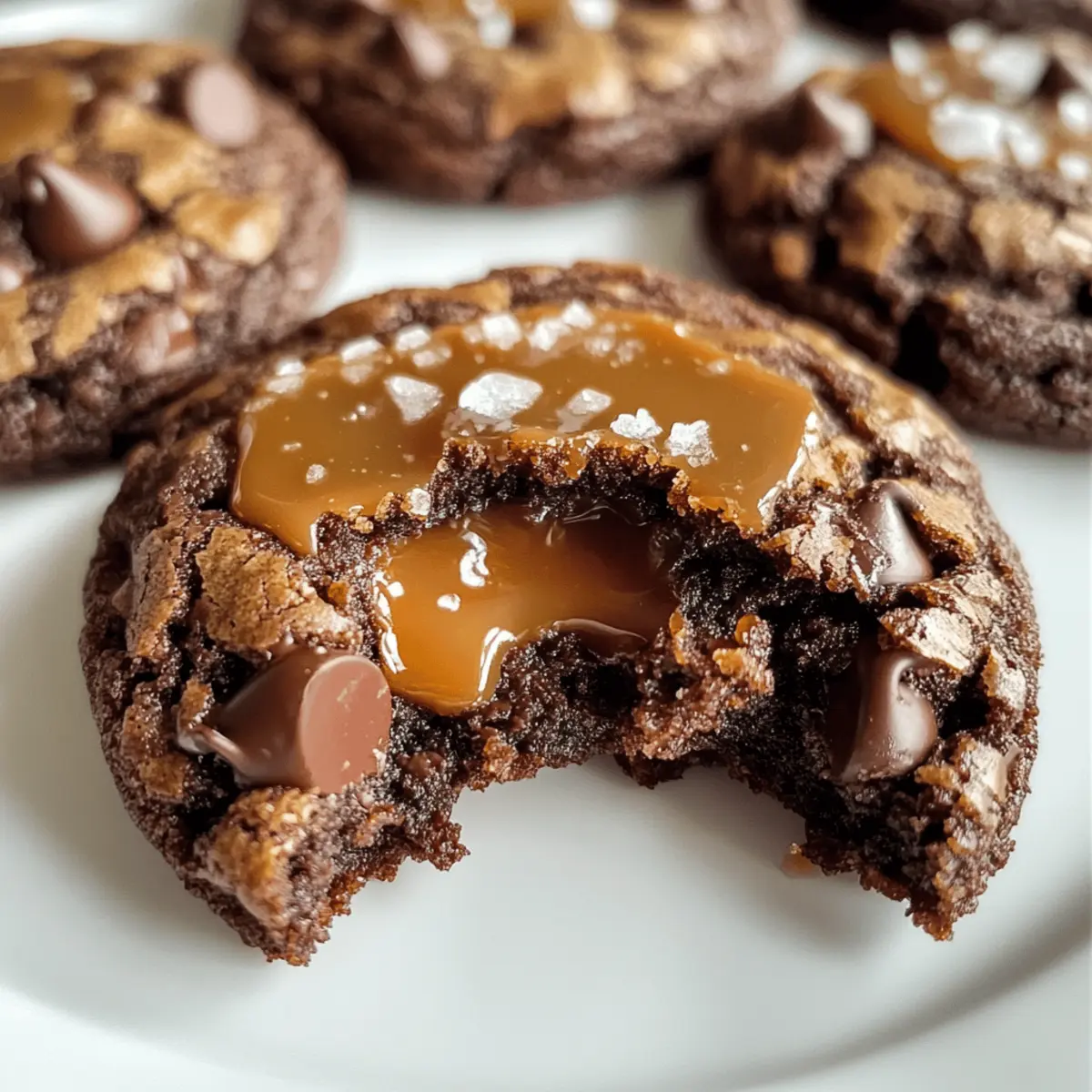 Doppelte Schokoladen-Salzkaramell-Kekse einfach genießen