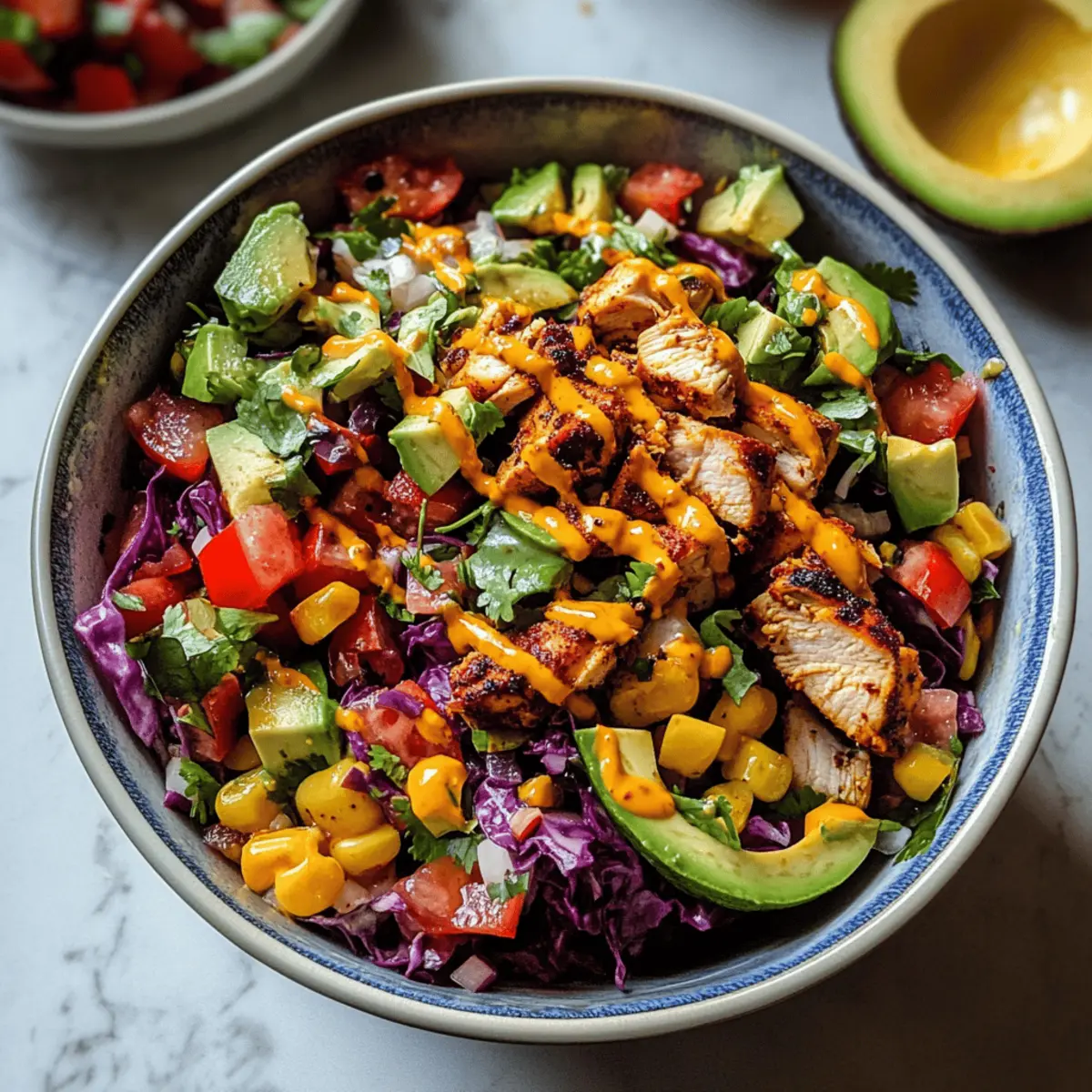 Chipotle Hähnchen gehackter Salat mit Vinaigrette