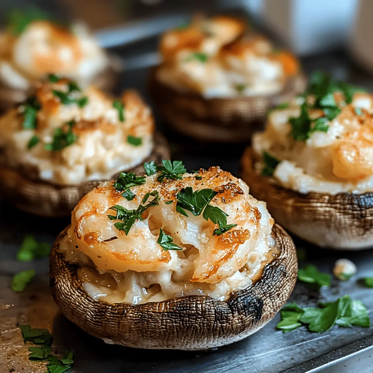 Meeresfrüchte gefüllte Pilze für jeden Anlass