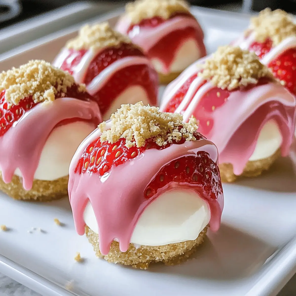 Leckere Erdbeer Käsekuchen Happen für jede Feier