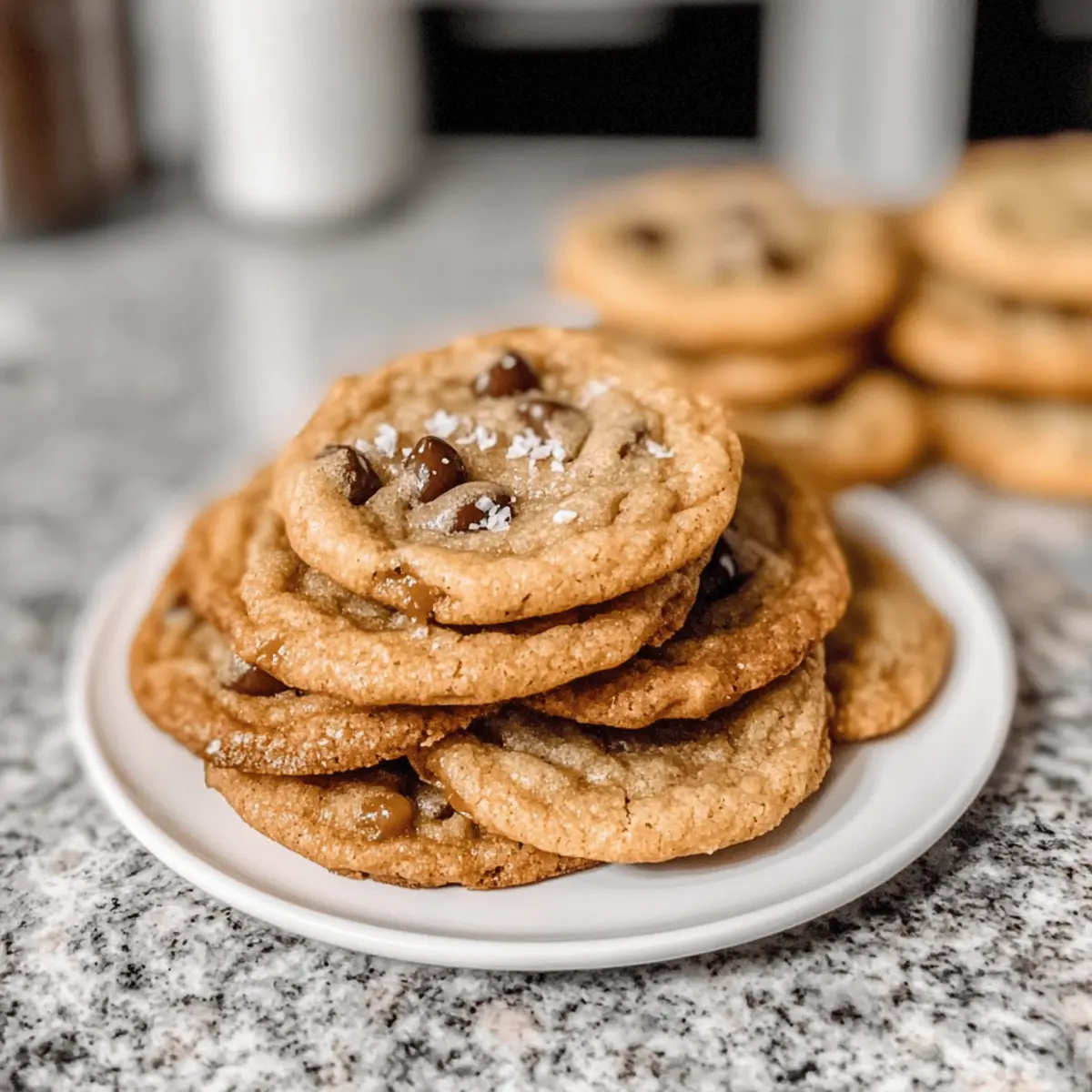 Kauzige salzige Karamell-Schokoladenstückchen-Kekse