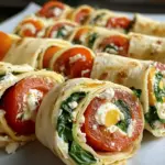 Feta-Röllchen mit Tomaten und Spinat