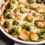 Knoblauchige cremige Rosenkohl-Gratin