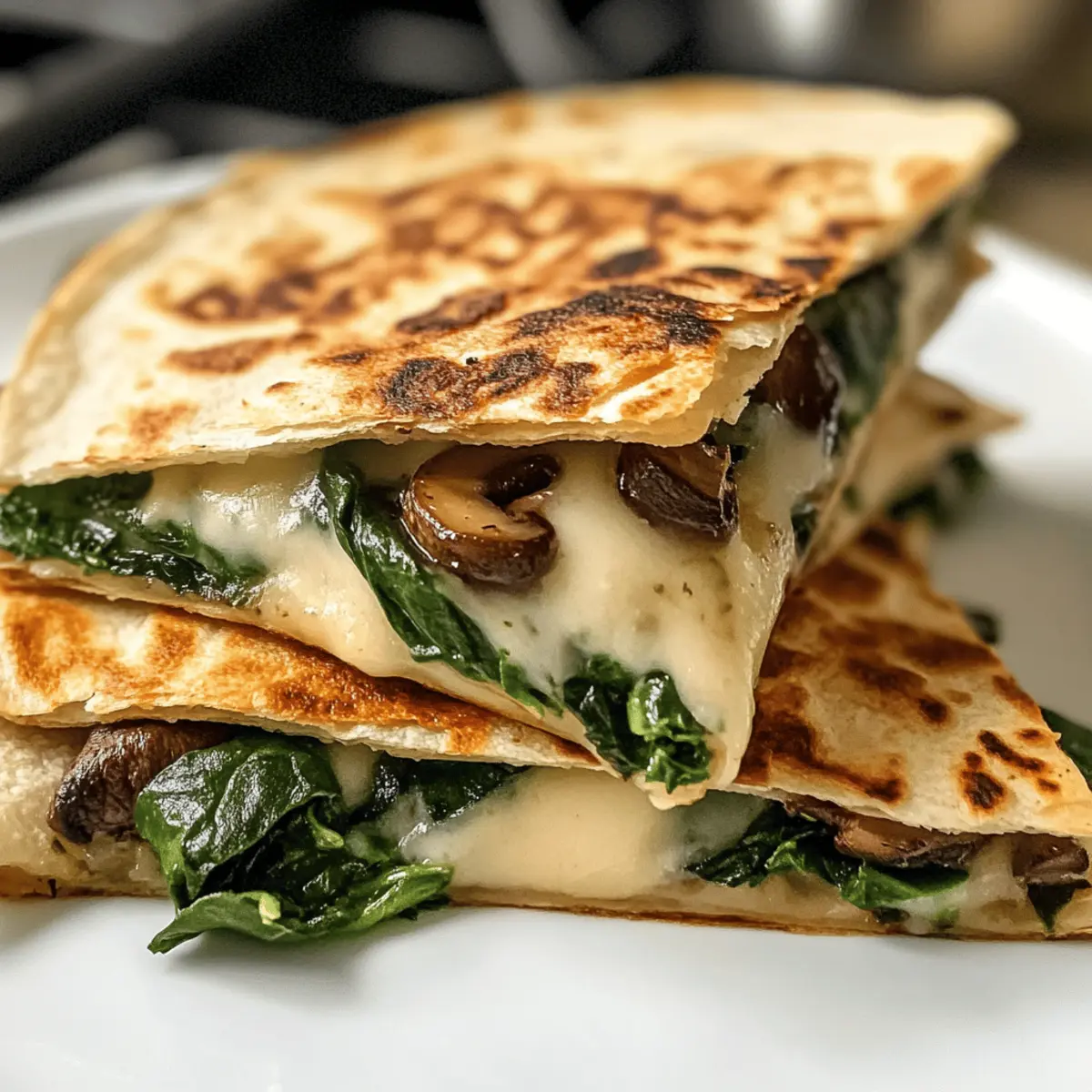 Gebratene Spinat-Pilz-Quesadillas für jeden Tag
