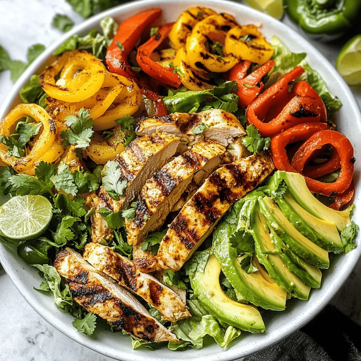 Hühnchen-Fajita-Salat voller Geschmack und Frische