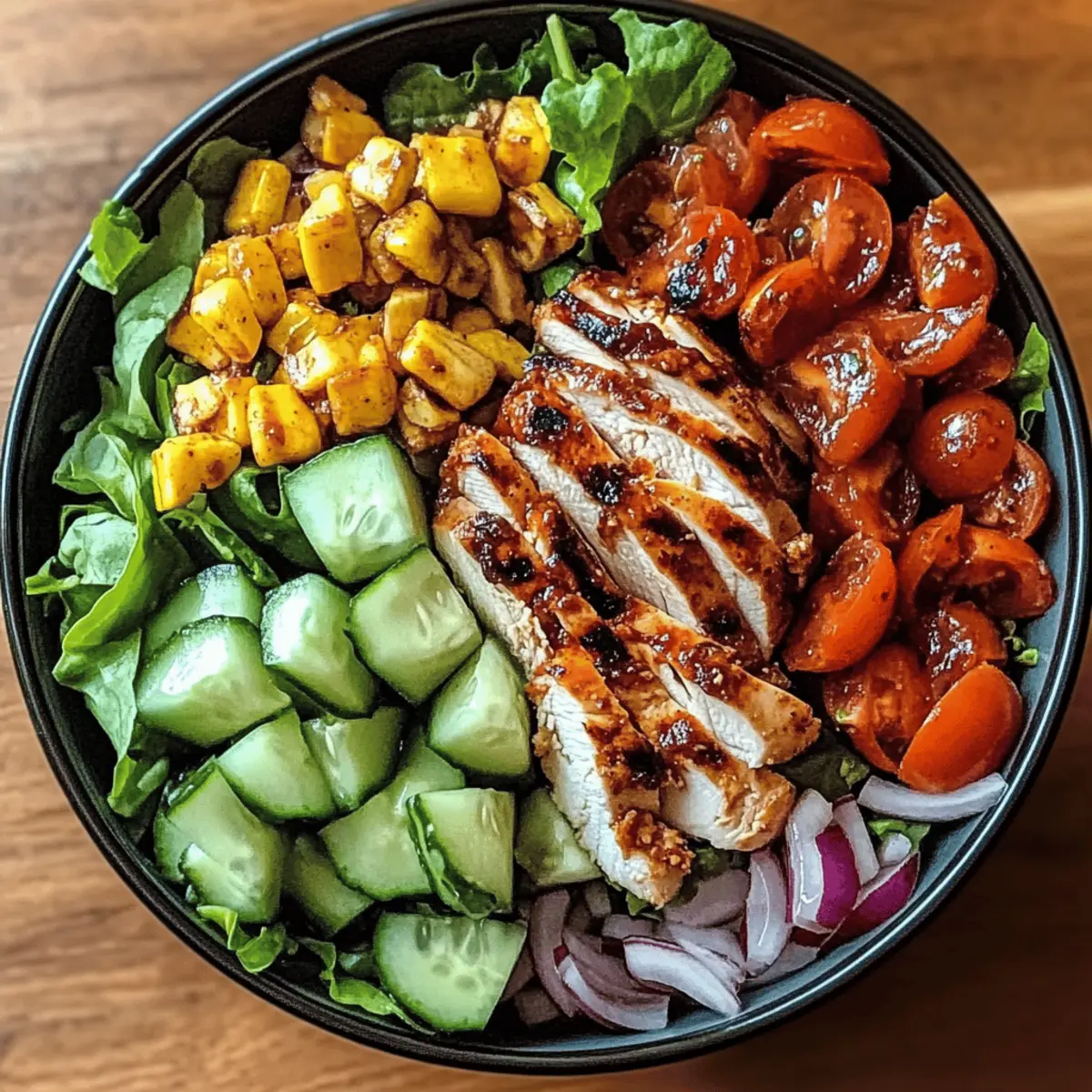 BBQ Hähnchen Geschnittene Salat – Frisch und Gesund