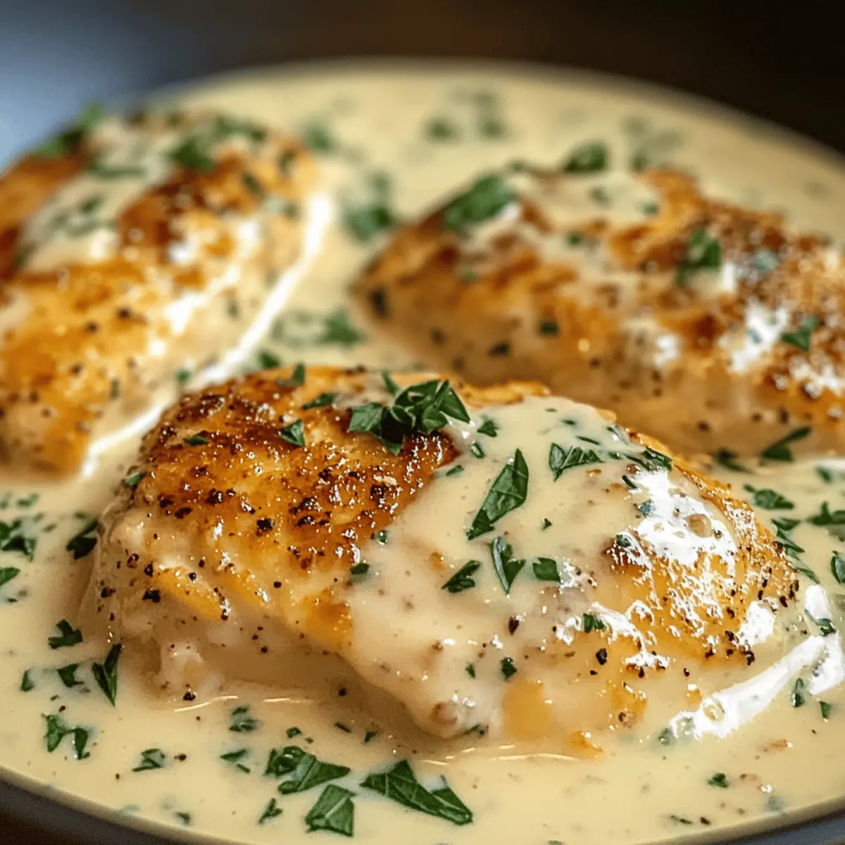 Hähnchenfilet in Frischkäse-Parmesan-Soße verführerisch lecker