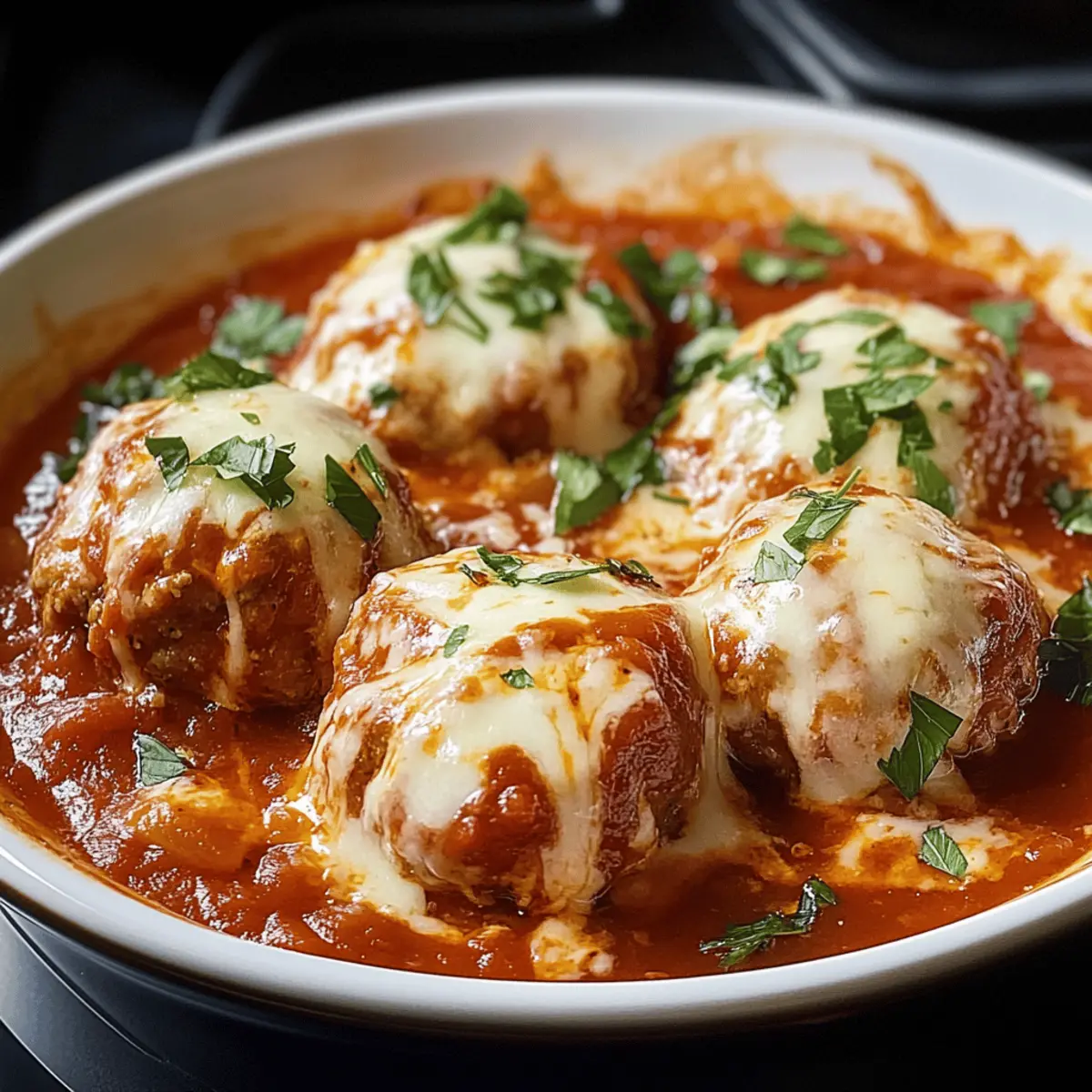 Langsame Kochgerät Hähnchen Parmigiana Fleischbällchen