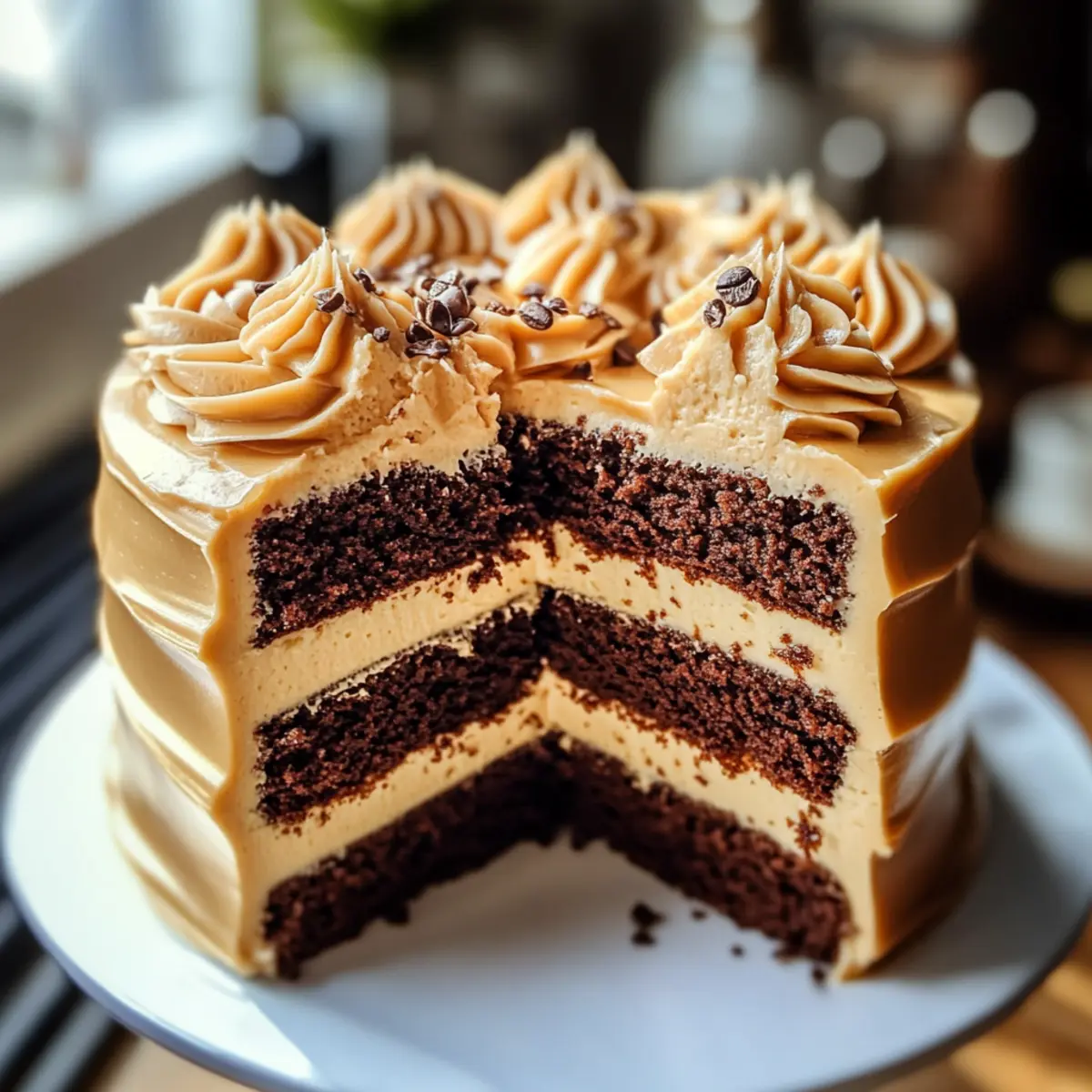 Karamell Kaffee Buttercreme Kuchen für Naschkatzen