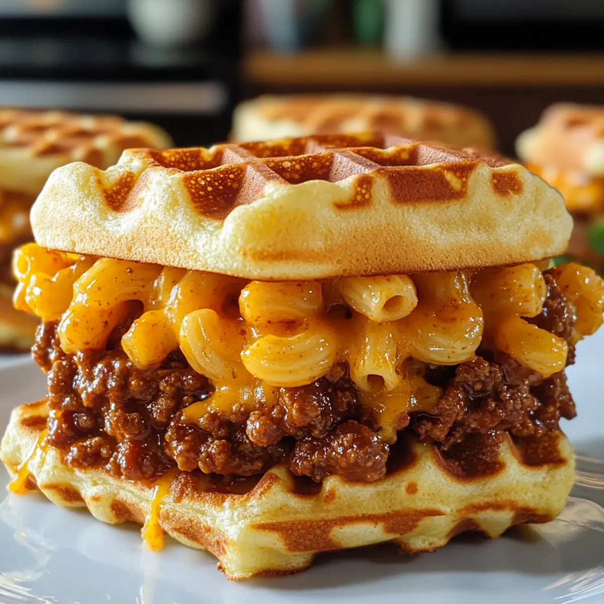 Chili Mac und Käse Waffel Slider für dein nächste Party