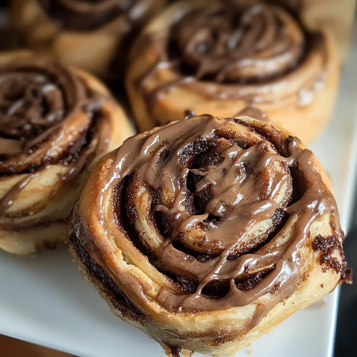 Schokoladen-Zimt-Schnecken mit Espresso-Glasur