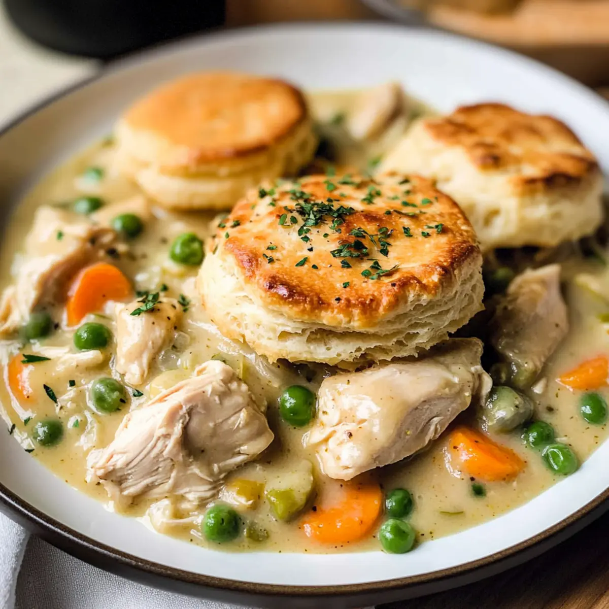 Dekonstruierte Hühnertopf-Pastete mit Rotisserie-Hähnchen