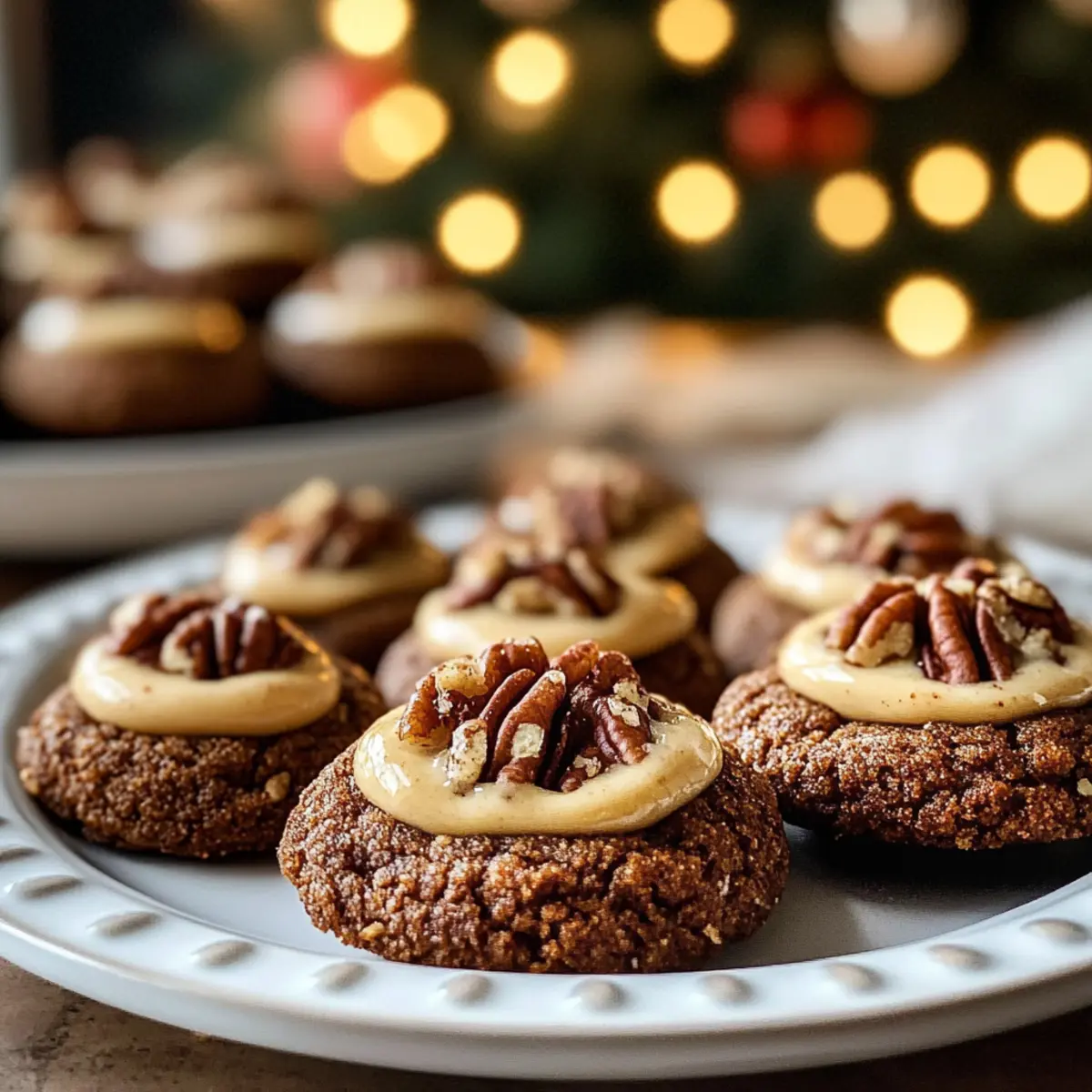 Lebkuchen-Mandel-Pekanuss-Daumenabdruckkekse genießen