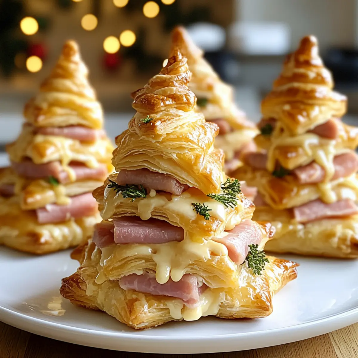 Schinken-und-Käse-Teigweihnachtsbäume einfach gemacht