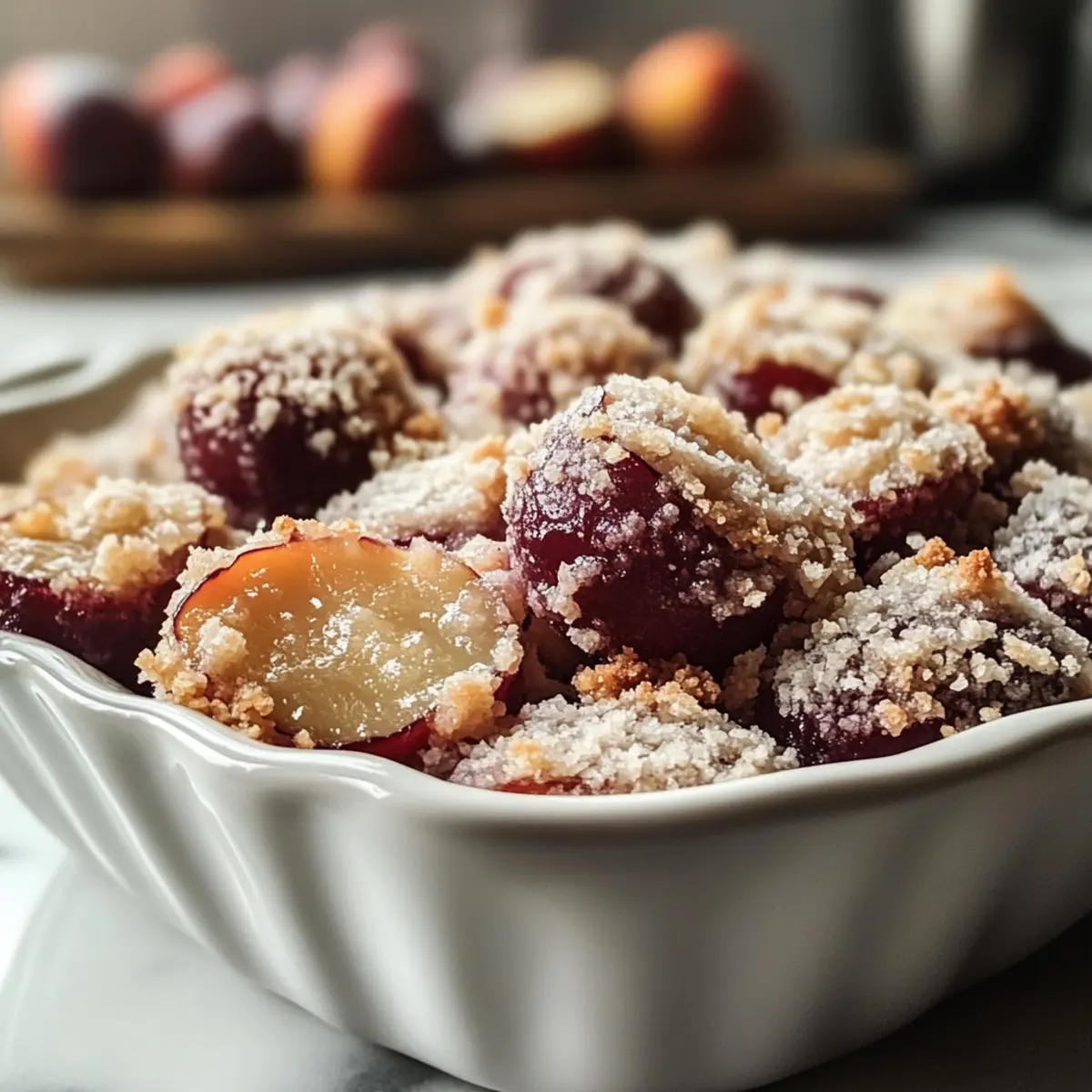 Süße Zuckerpflaumen mit himmlischem Glanz