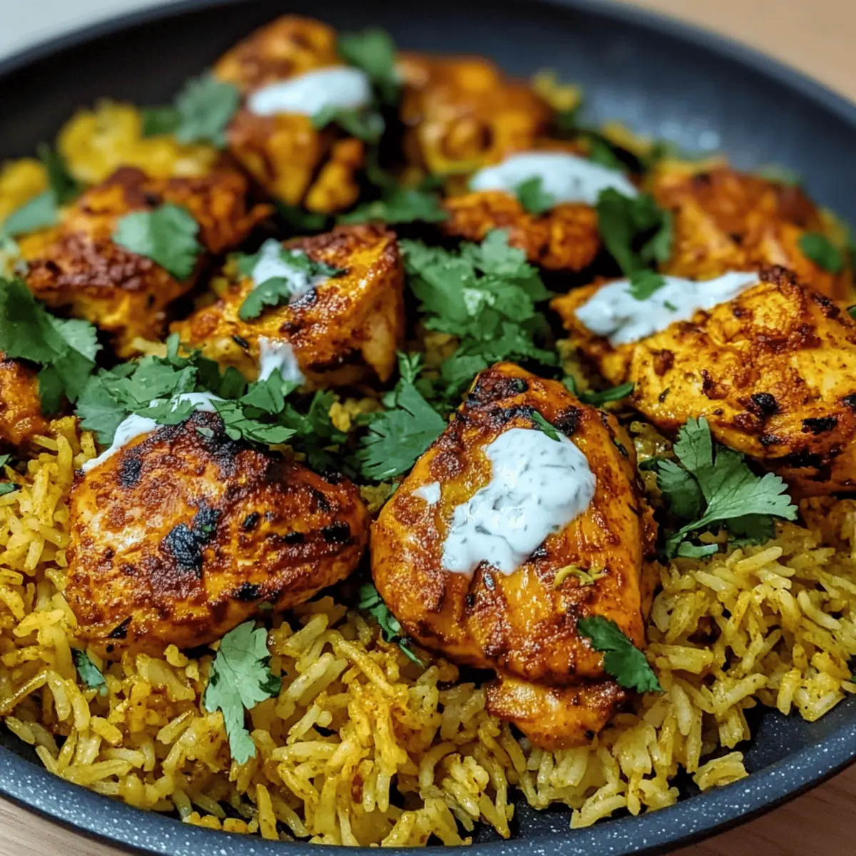 Ein-Pfannen Tandoori Hähnchen und Reis ganz einfach