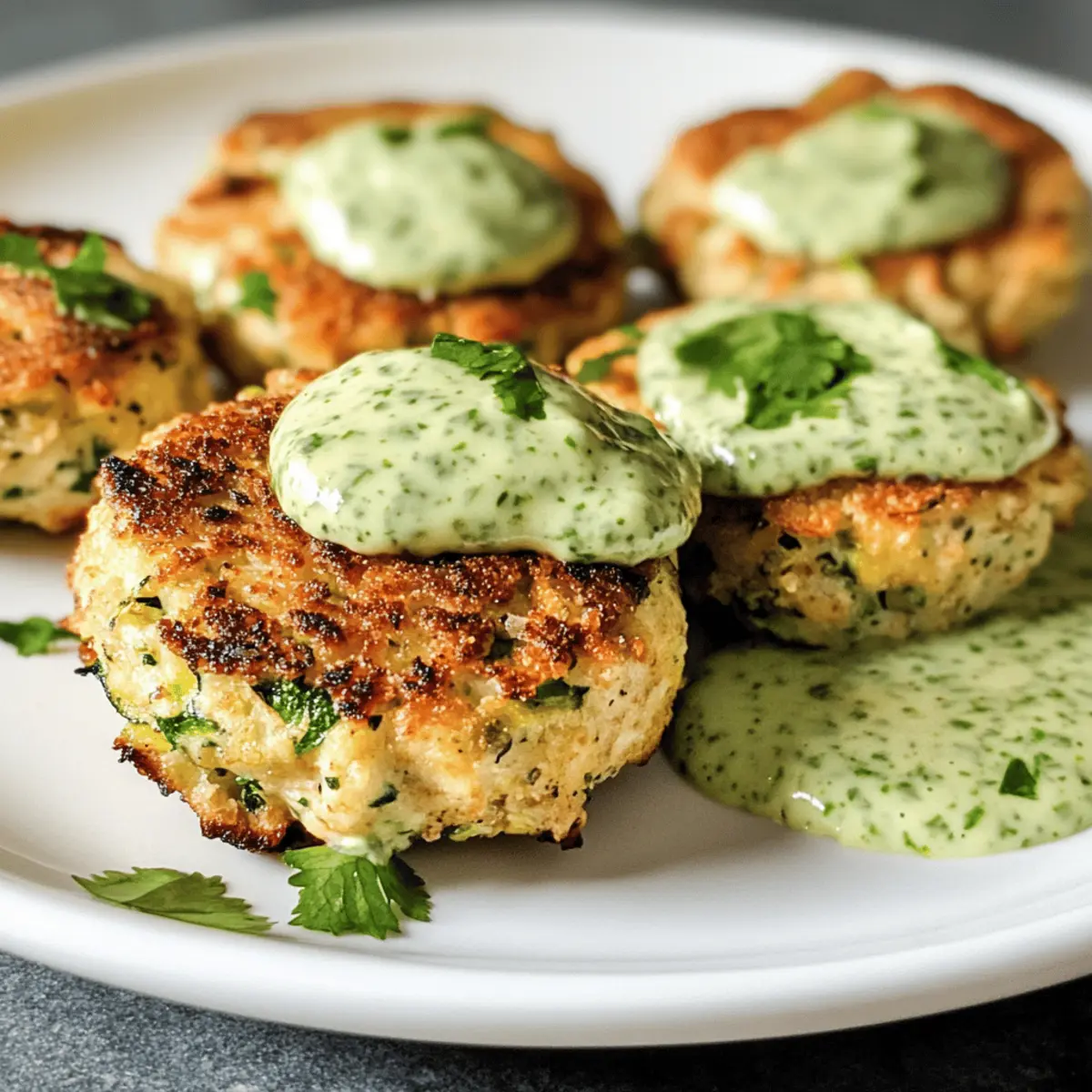 Hühnchen Zucchini Poppers mit cremiger Sauce