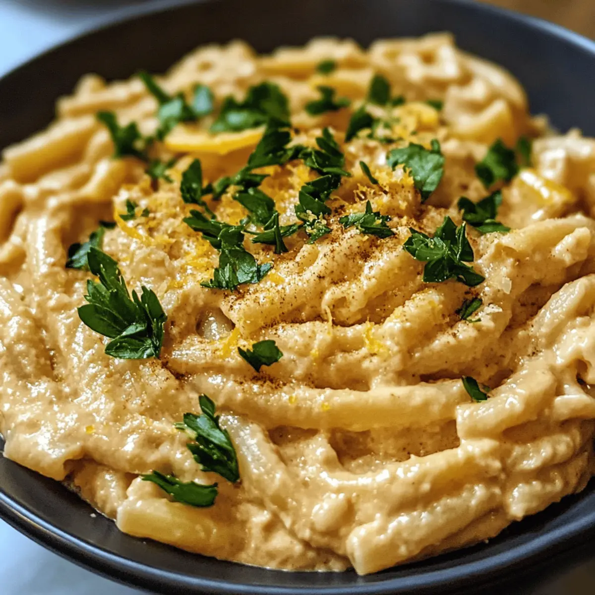 Zitronige Hummus-Pasta für ein schnelles Abendessen