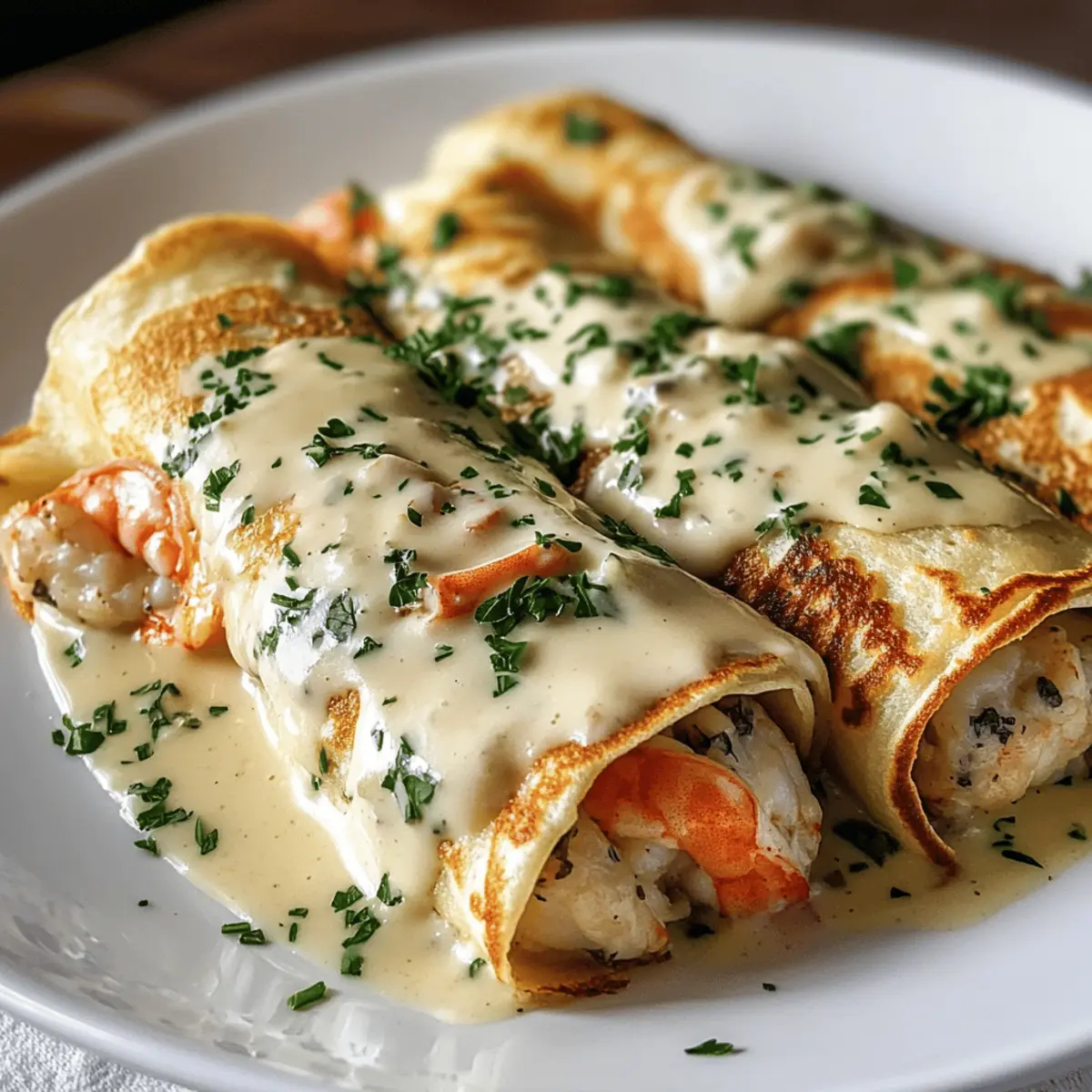 Meeresfrüchtecrepes mit Béchamelsauce ganz leicht