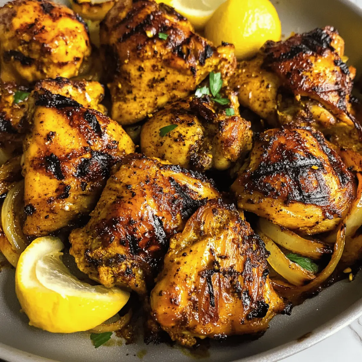 Gegrillte Kurkuma-Hühnchenschenkel voller Aroma