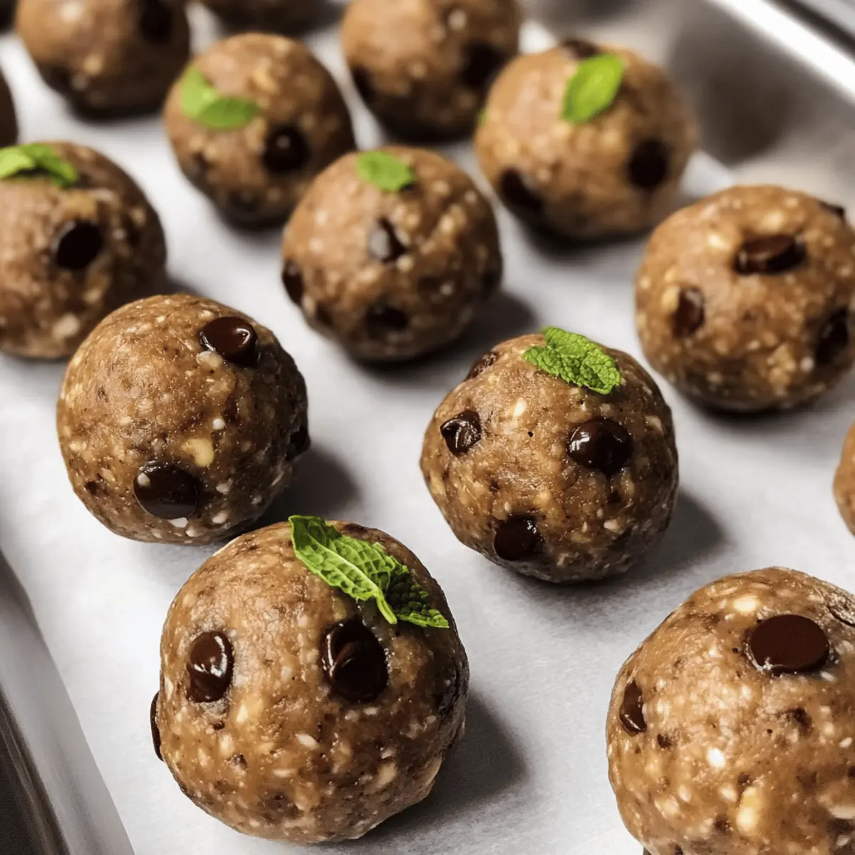 Minzschokoladenstückchen-Proteinball einfach selber machen