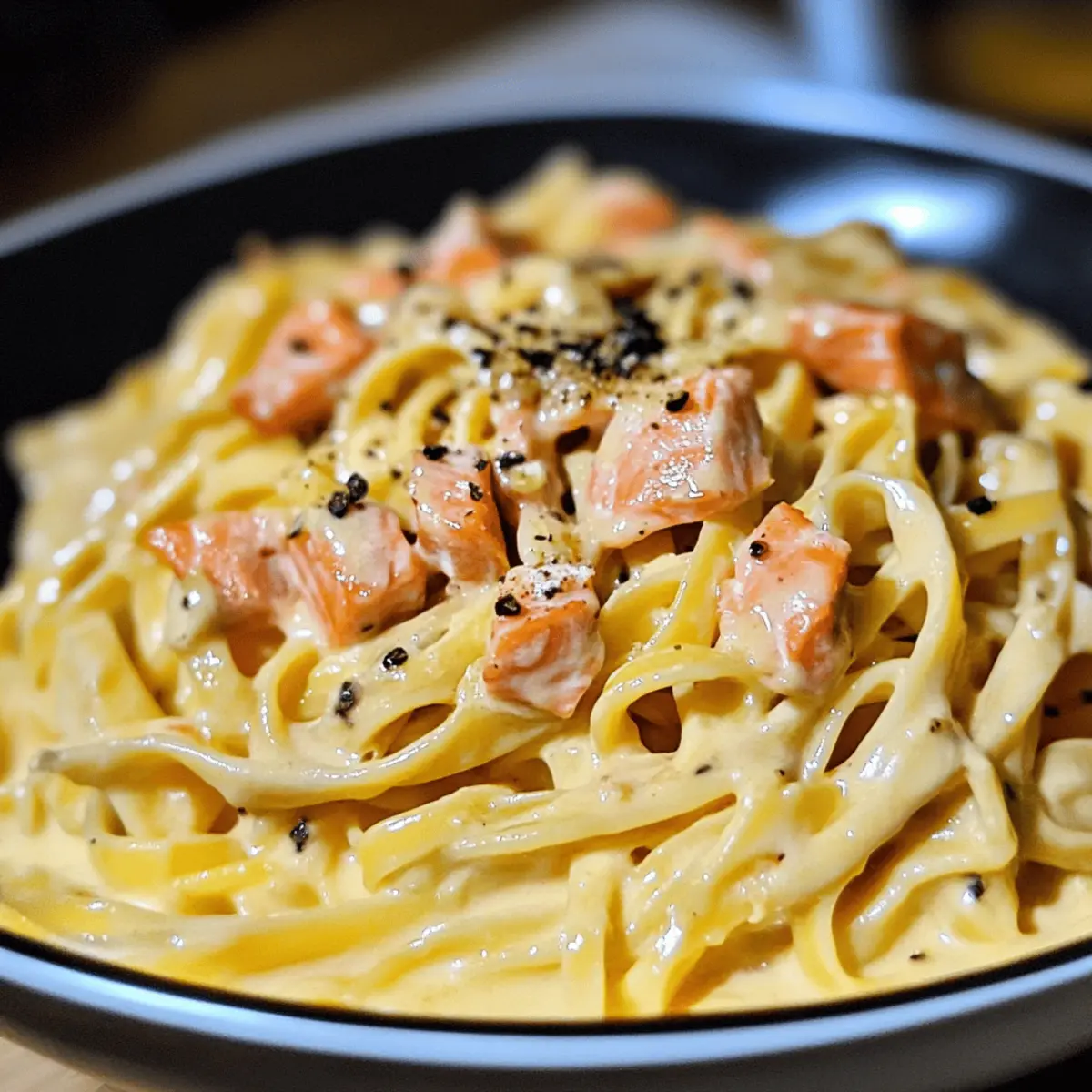 15-Minuten Cremige Lachs Linguine für Genießer