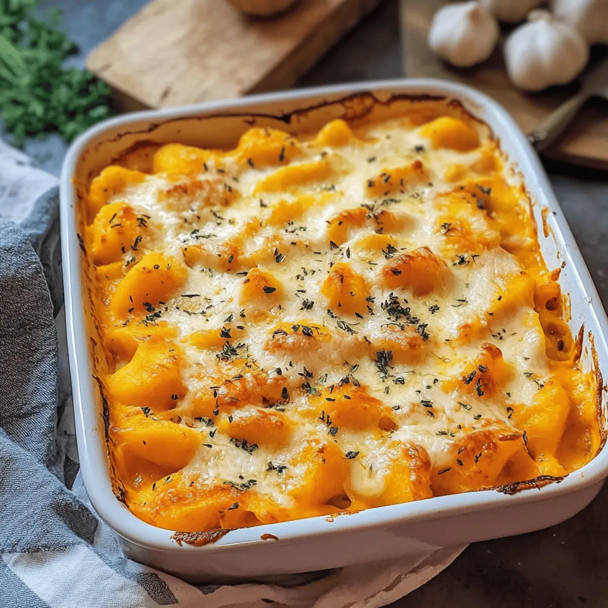 Butternut-Kürbis-Auflauf mit Gnocchi genießen