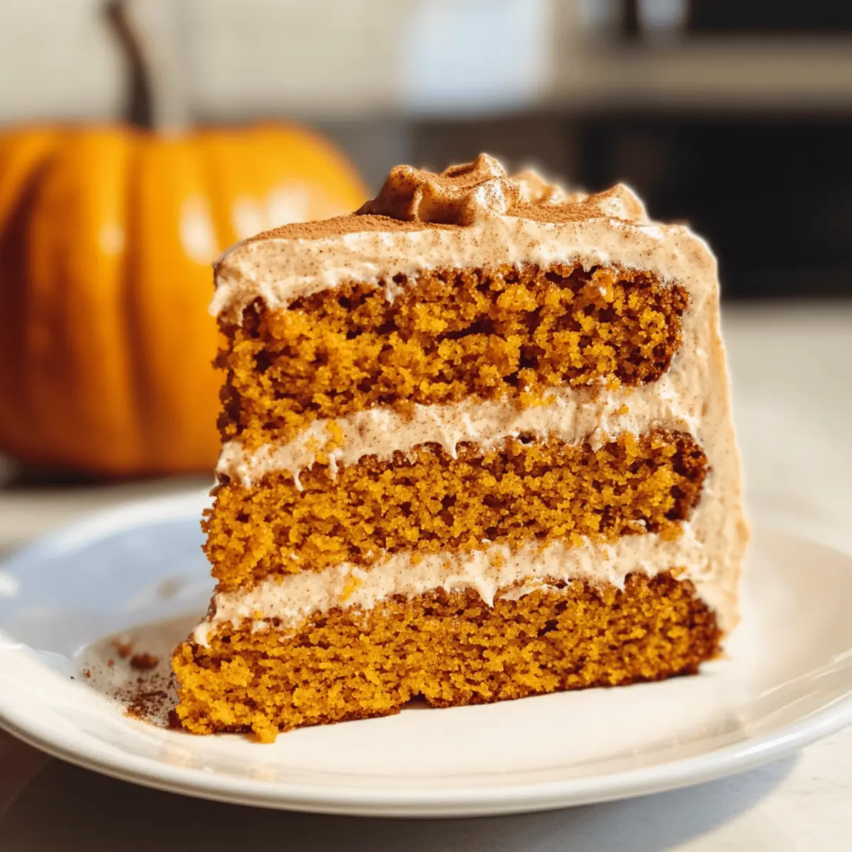 Kürbiskuchen mit cremigem Zimtfrischkäse