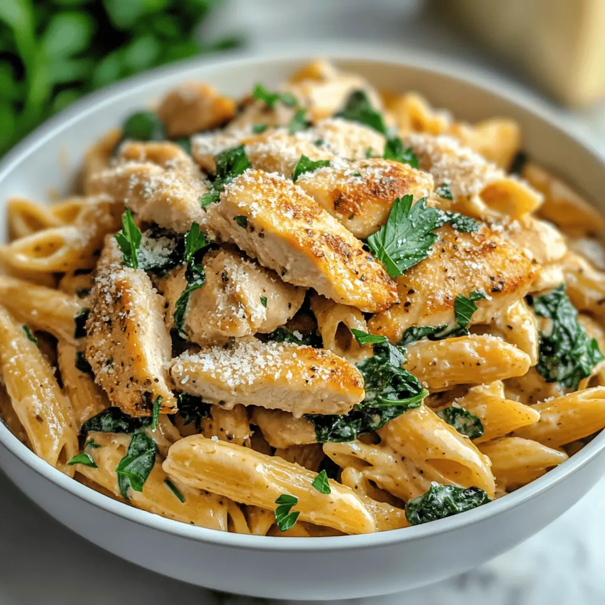 Gesunde Knoblauch Parmesan Hühnchen Pasta leicht gemacht