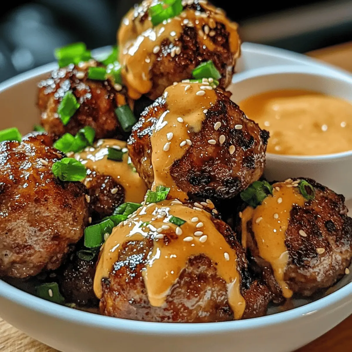 BBQ-Fleischbällchen mit würziger Mayonnaise-Dip