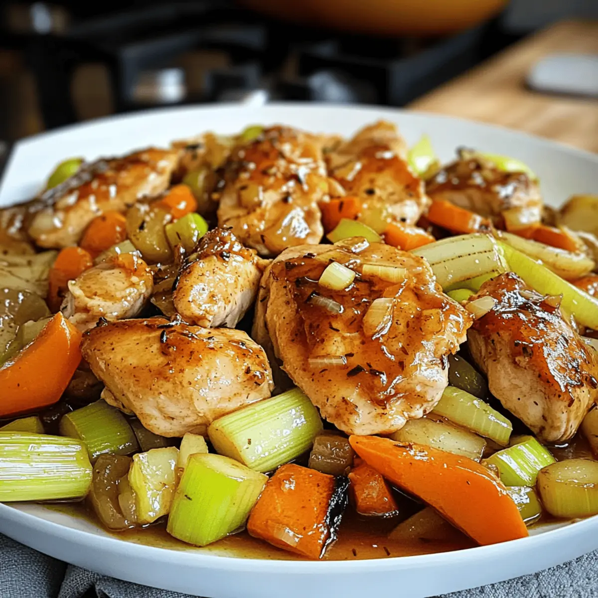 Honig-Hähnchen mit Gemüse für schnelles Abendessen