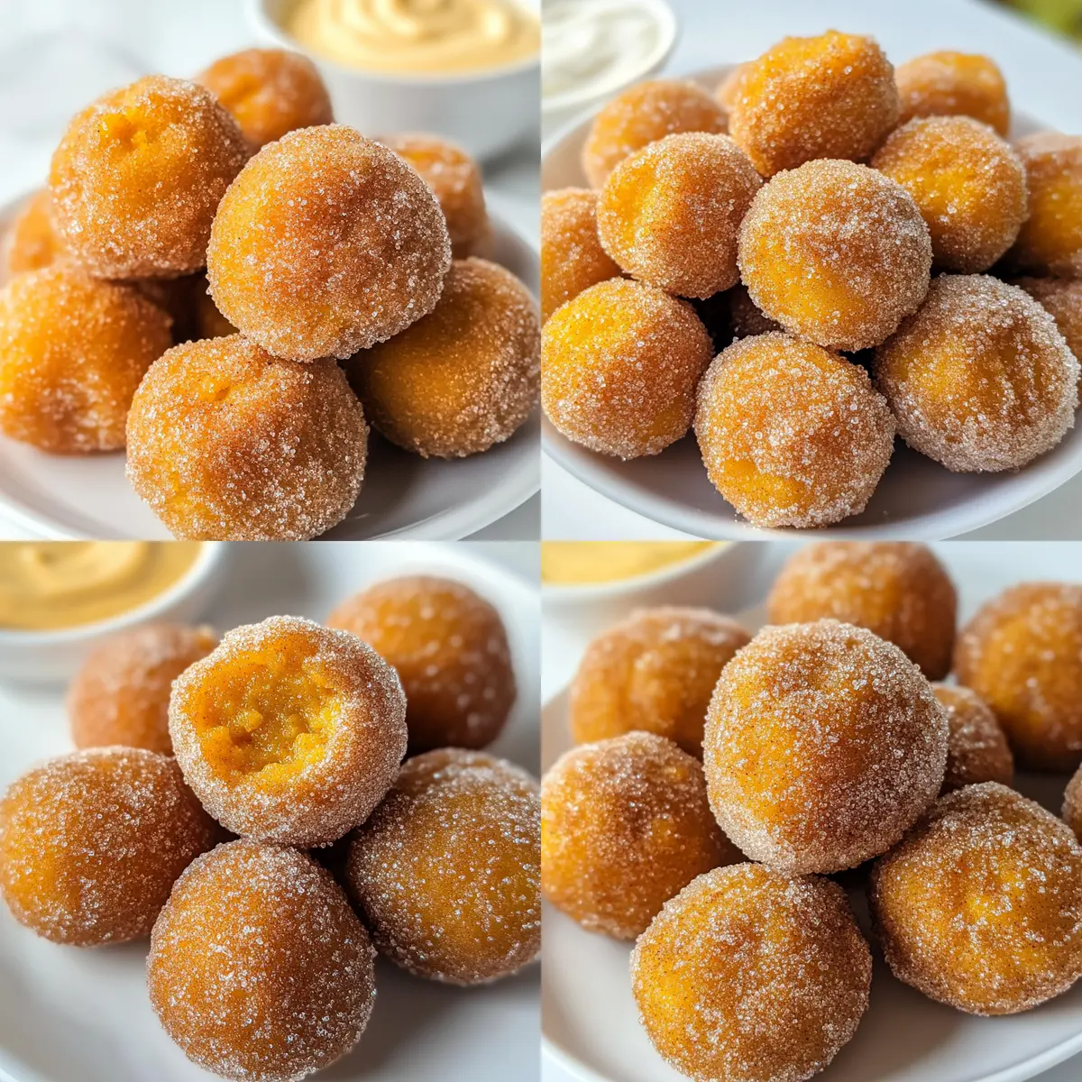 Zimt-Zucker-Kürbis-Donut-Löcher für den Herbst