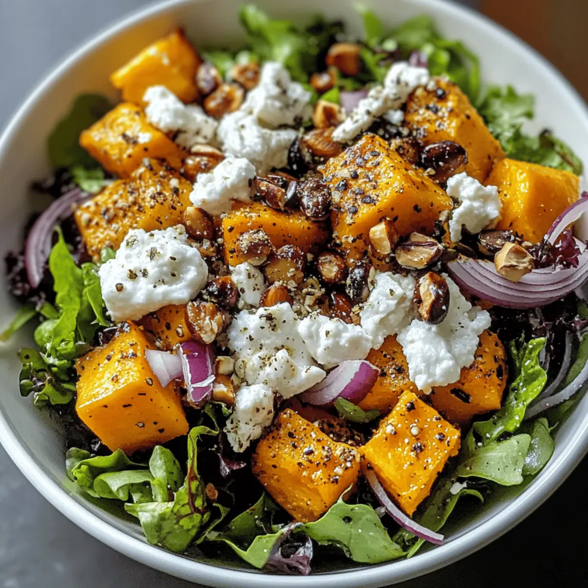 Herbstliche Schüssel mit Ziegenkäse für Genießer