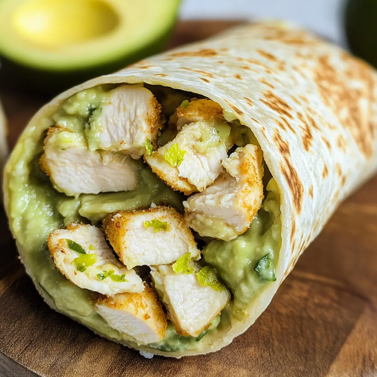 Avocado Hähnchen Wraps für schnelles Mittagessen