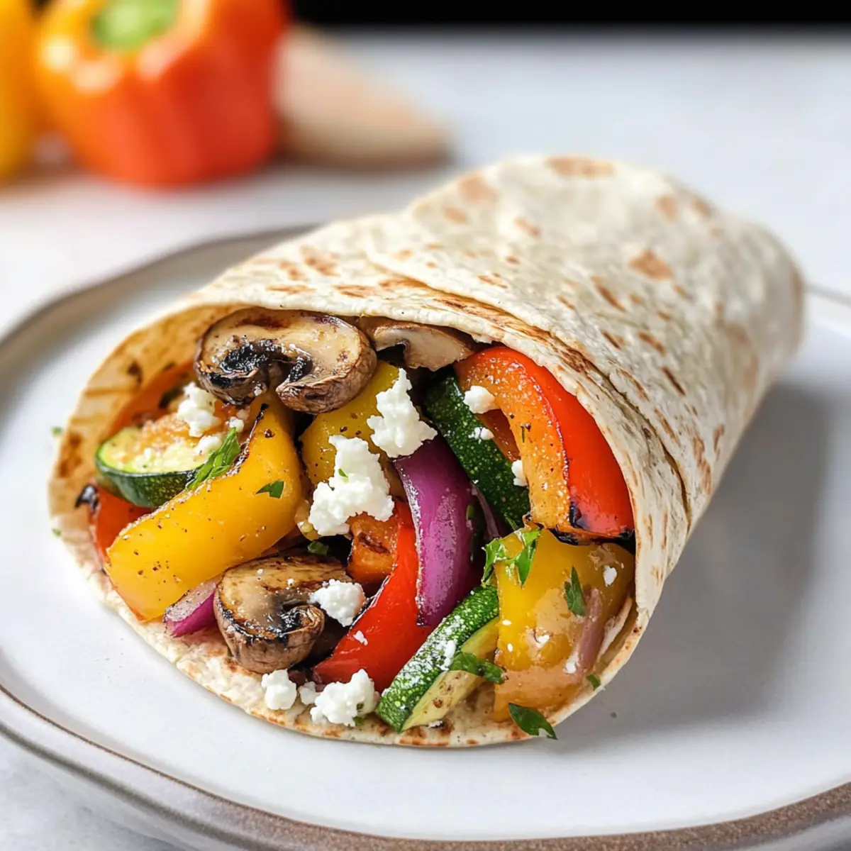 Balsamico gegrilltes Gemüse Wrap für jeden Tag