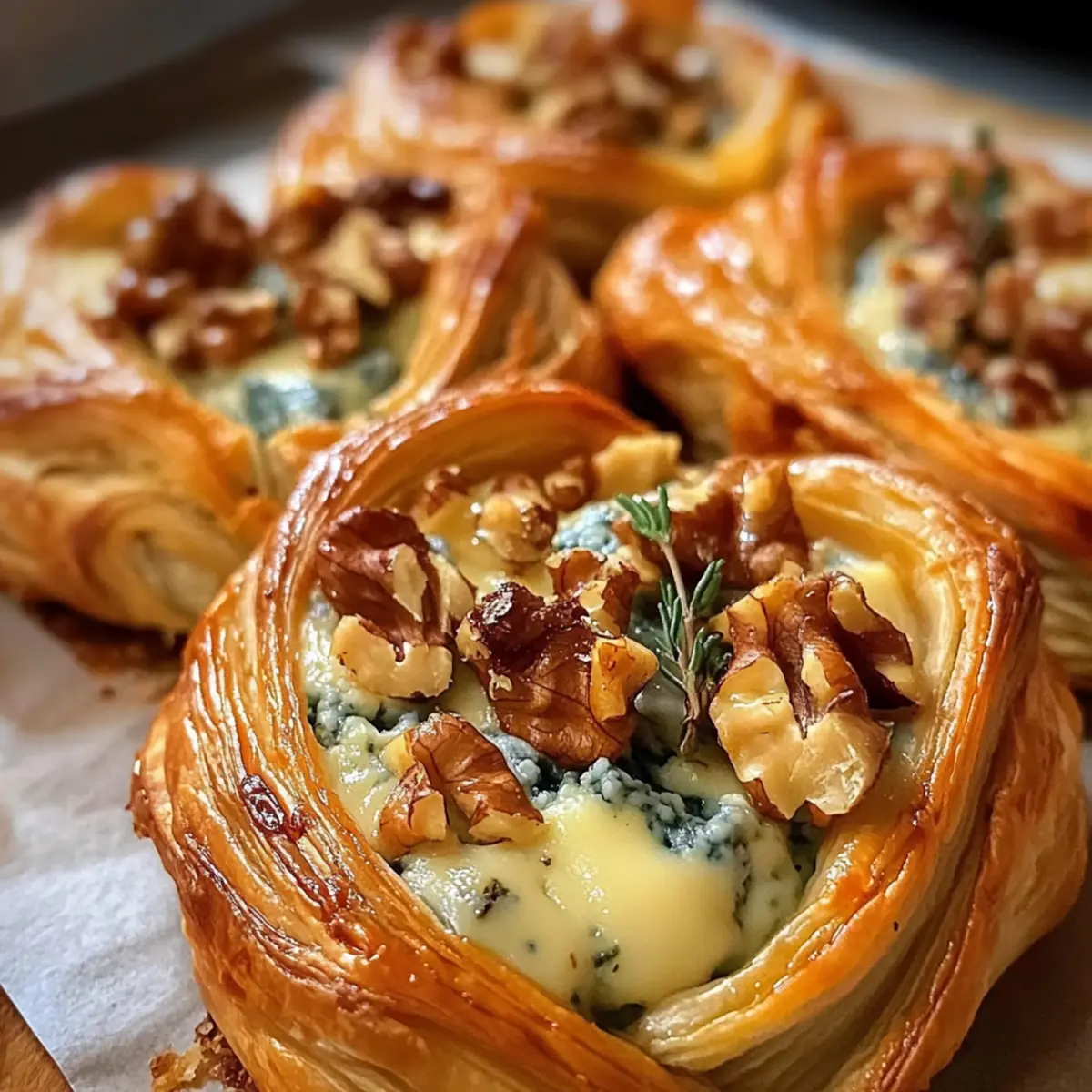 Blauschimmelkäse, Walnüsse und Thymian Zupfbrot