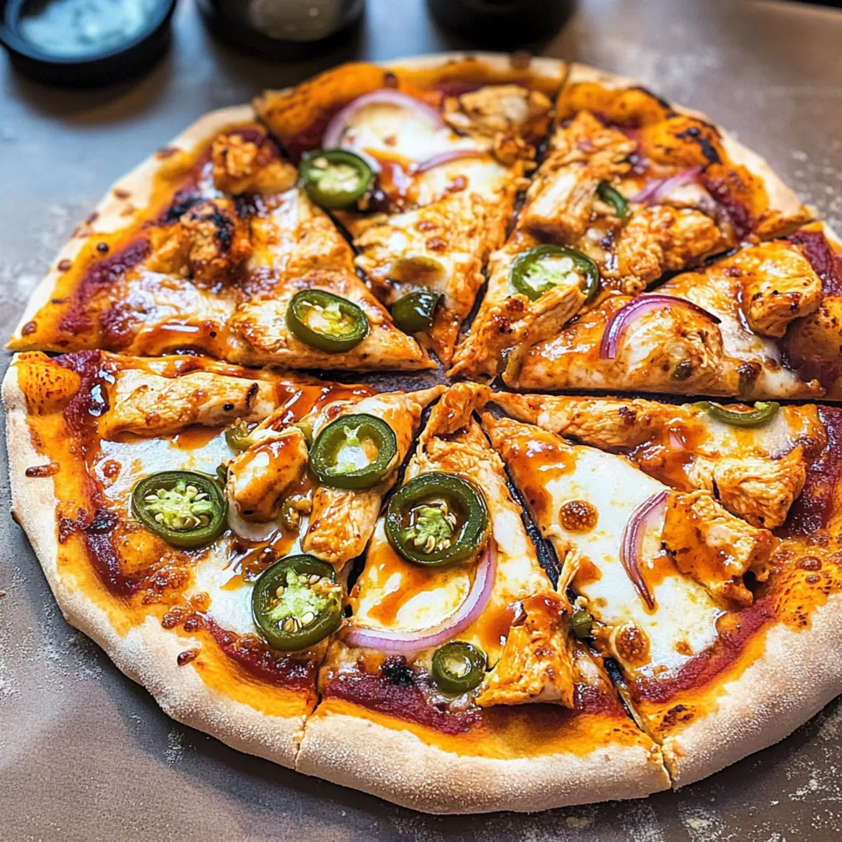 Buffalo-Hühnchen-Pizza mit Honig-Twist