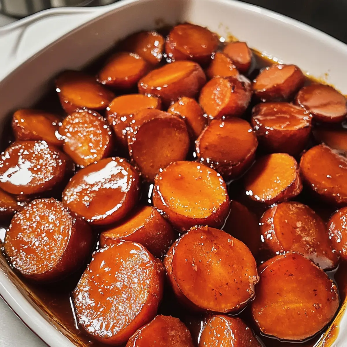 Glasierte Yamswurzel mit Bourbon für das Festmahl