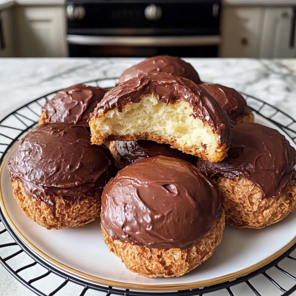 Schokoladencreme-Brandteigküsse zum Verlieben
