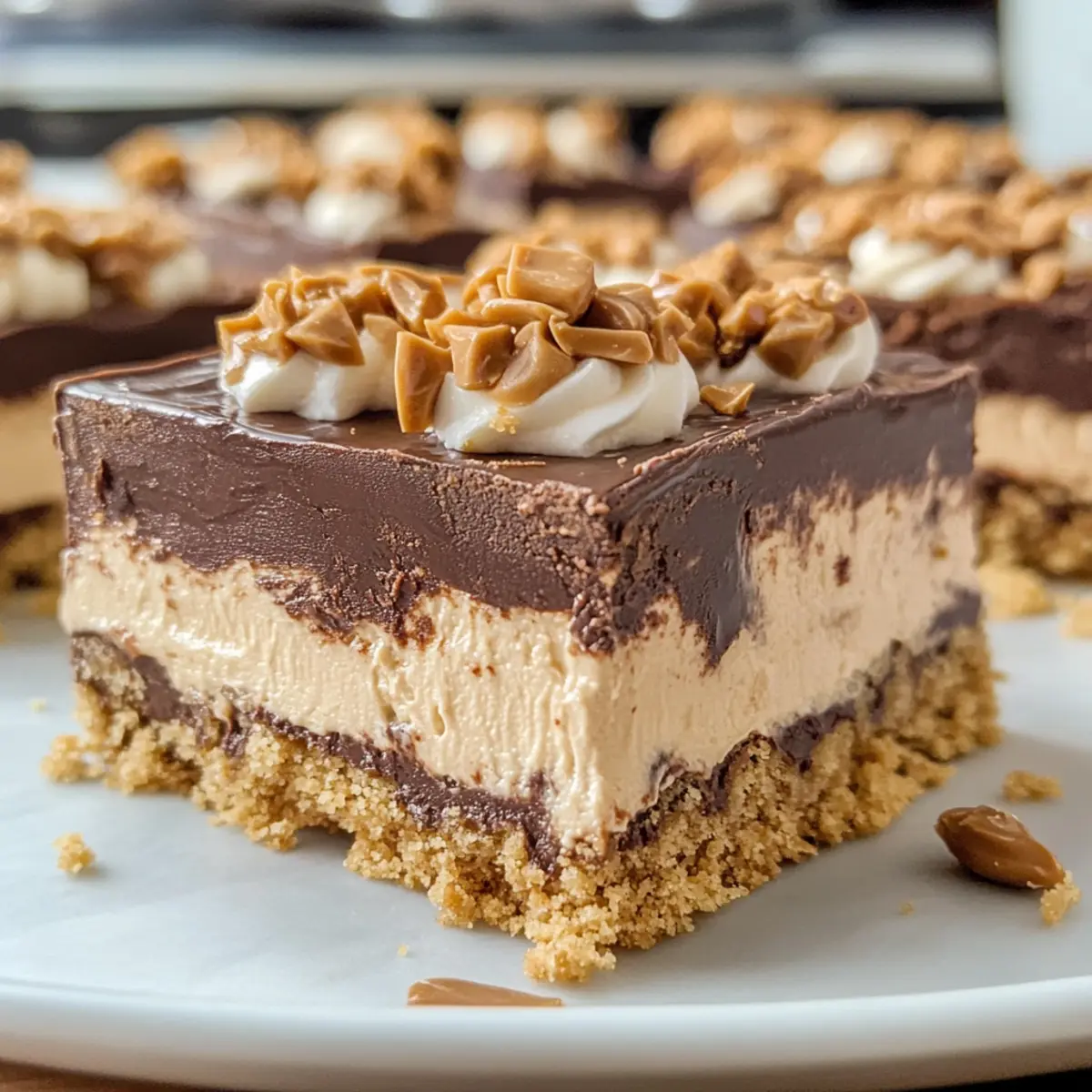 Schokoladen-Erdnussbutter-Traumriegel ohne Backen