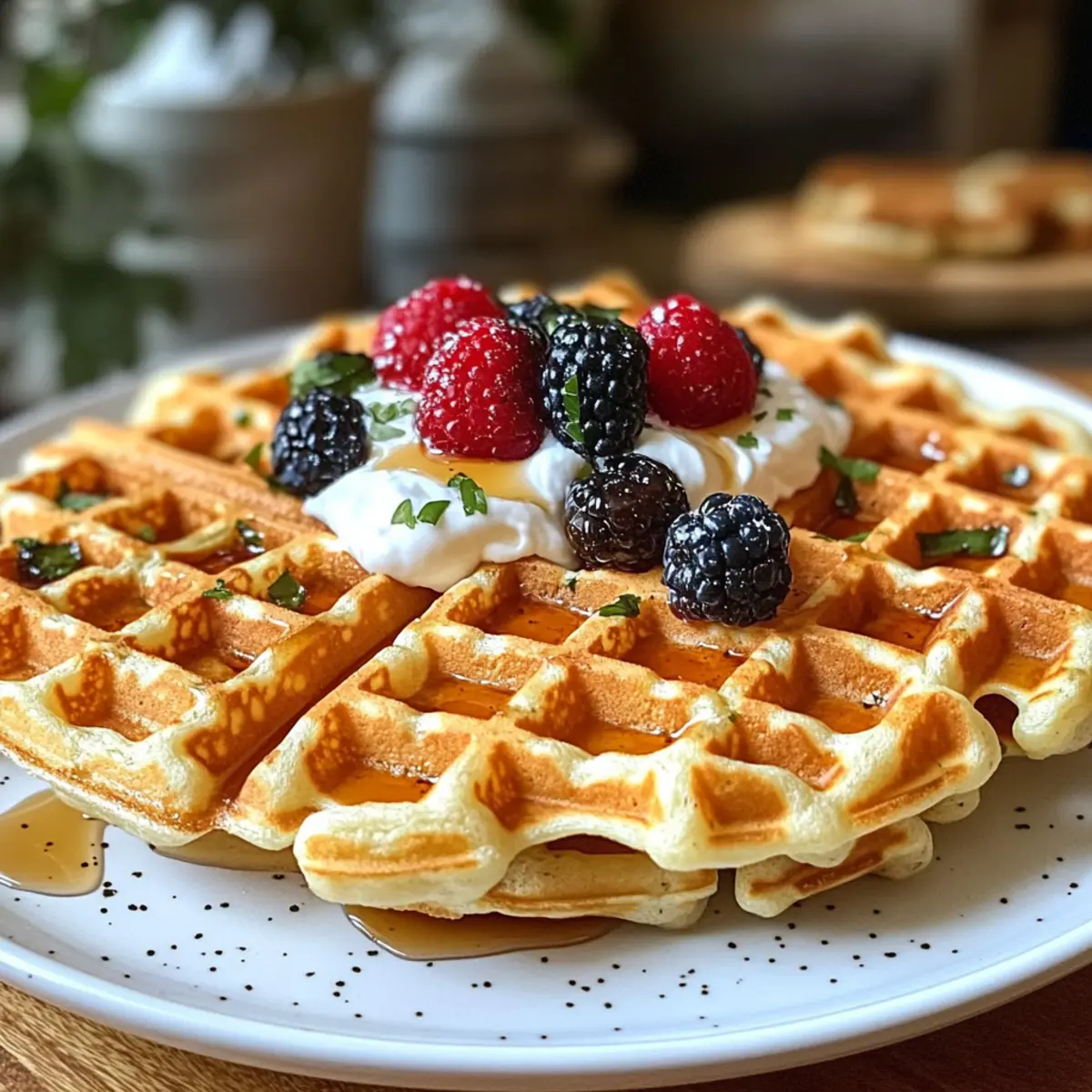 Hüttenkäse Waffeln: Schnelles Frühstücksvergnügen
