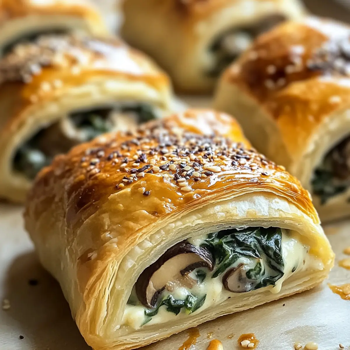 Cremige Pilz- und Spinat gefüllte Teigtaschen entdecken