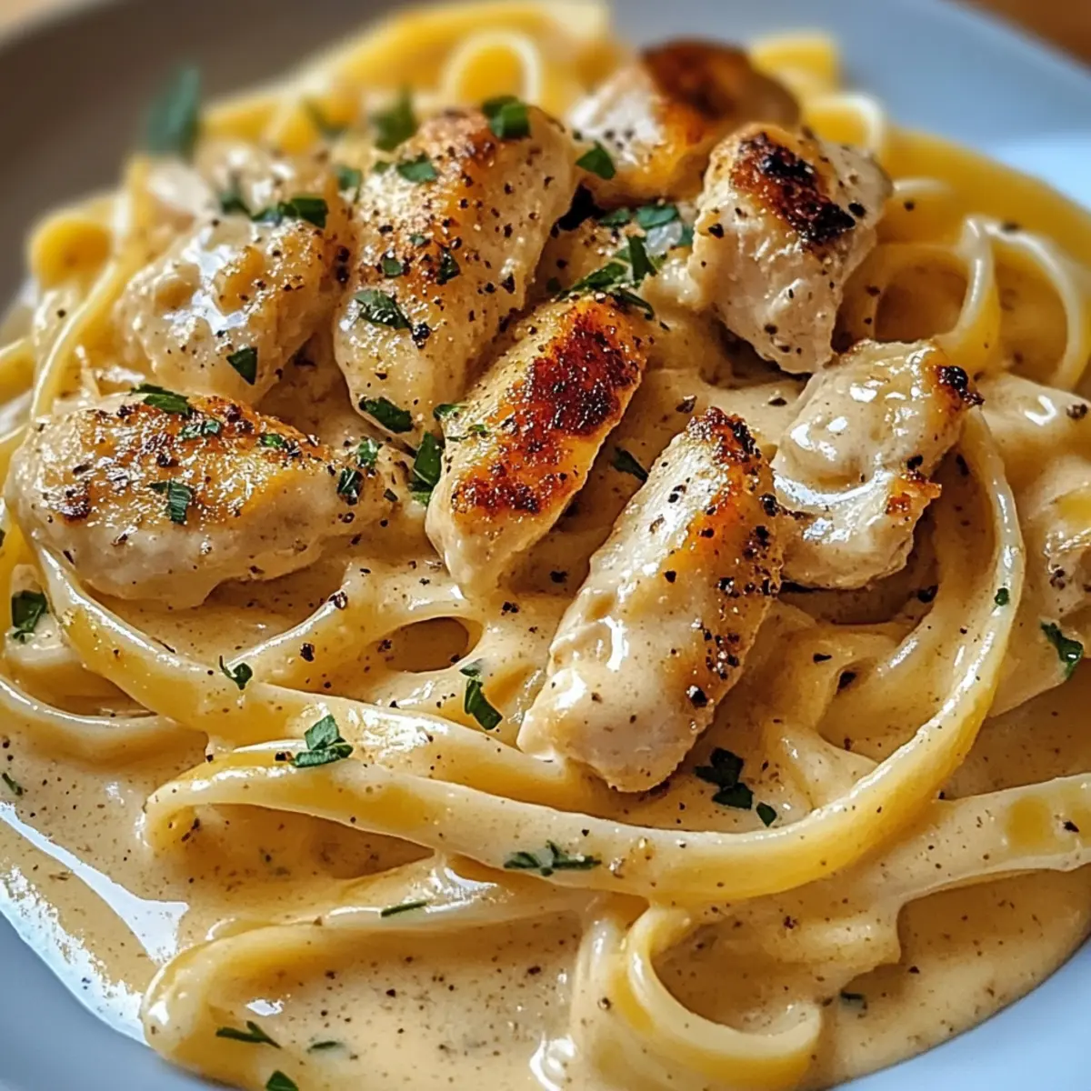 Cremige Hähnchen-Alfredo-Nudeln für jeden Abend